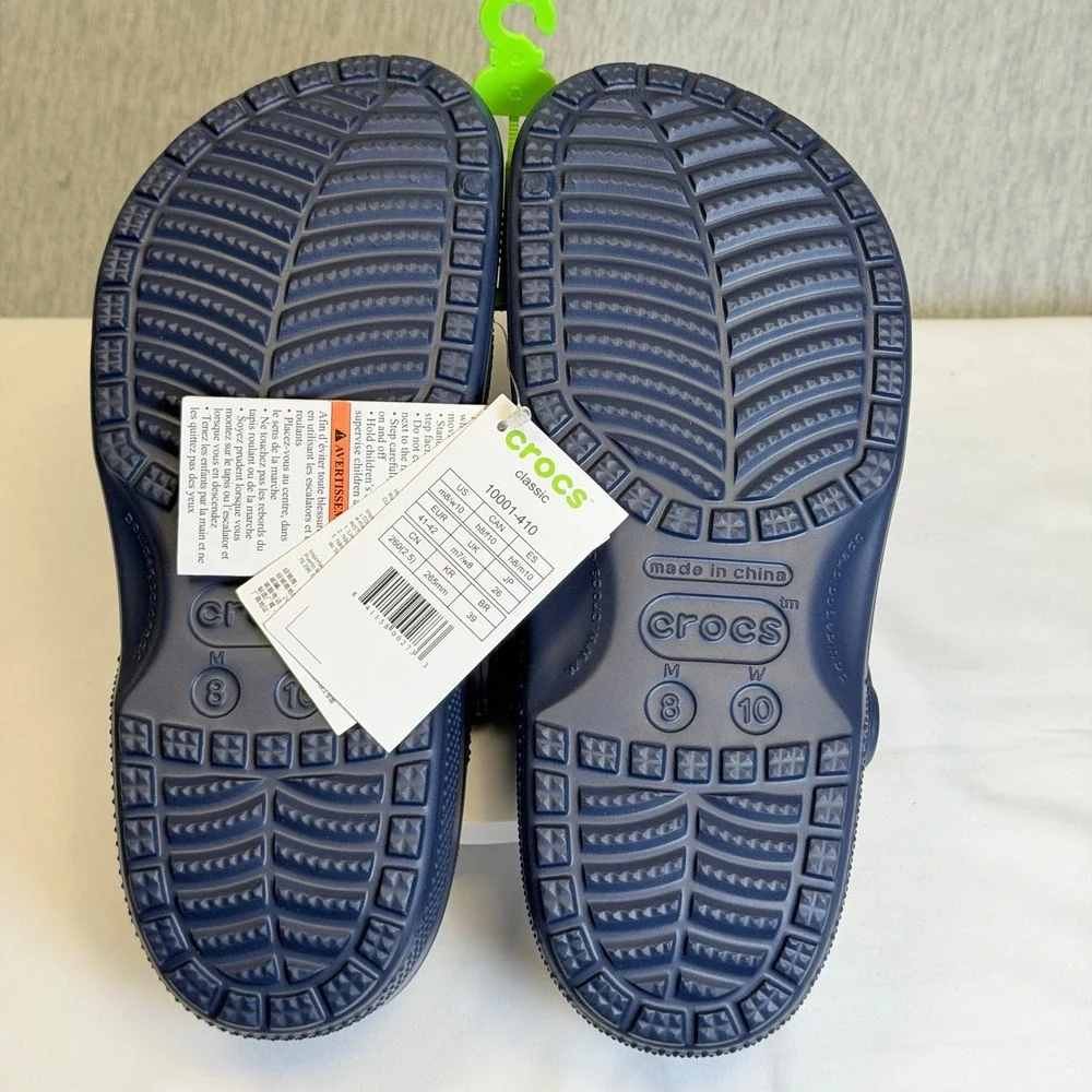 Crocs Classic Clog Navy Blue Mens 8 Womens 10 Water Shoes 10001-410 New